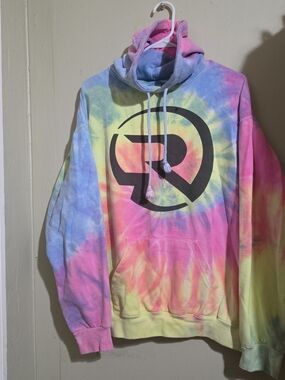 Tie-Dye Crewneck Sweatshirt with Graphic Logo - Multicolor Suze M USED